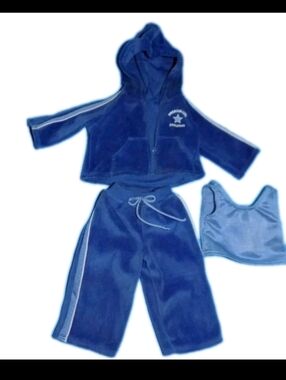 American Girl Today Blue Velour Sweatsuit Outfit - Hoodie, Pants, Top EU
